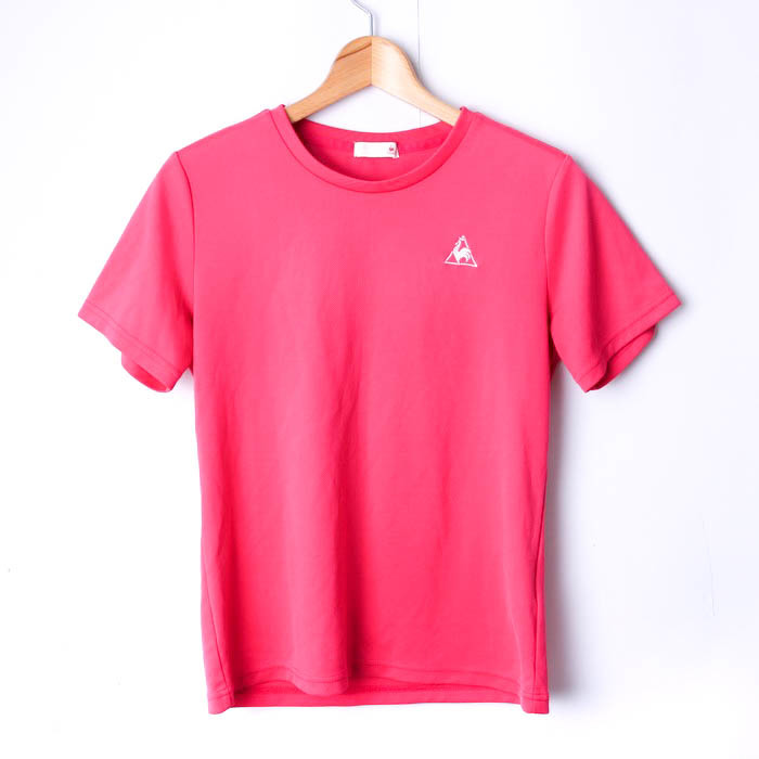 ルコックスポルティフ 半袖Tシャツ ワンポイントロゴ スポーツウエア大きいサイズ レディース Oサイズ ピンク le coq sportif_画像1