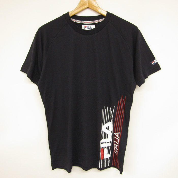 フィラ 半袖Tシャツ グラフィックT ロゴT スポーツウエア コットン メンズ Mサイズ ブラック FILAの画像1