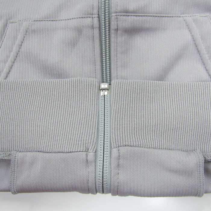  Le Coq s Porte .f short sleeves jersey Zip up front Logo sportswear lady's M size gray le coq sportif