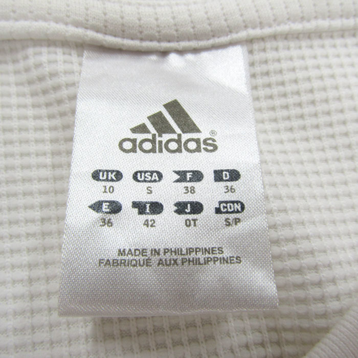 アディダス 半袖Tシャツ ワッフル生地 スポーツウエア 大きいサイズ レディース OTサイズ ホワイト adidas_画像2