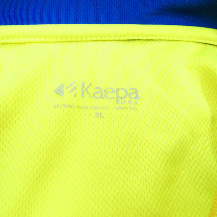 ケイパー 半袖ポロシャツ ハイネック ハーフジップ スポーツウエア 大きいサイズ メンズ 3Lサイズ イエロー Kaepaの画像2