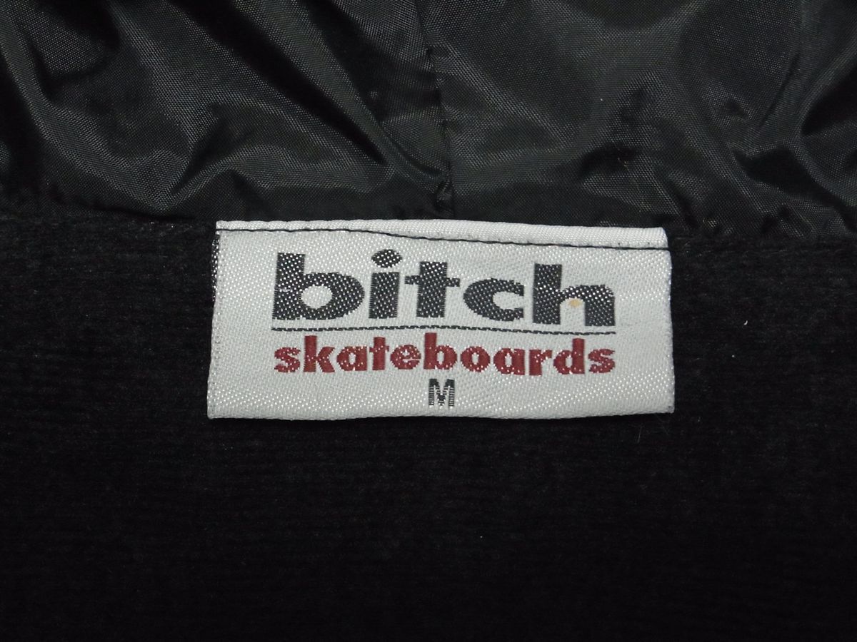 美品 90s bitch skateboards ビッチ スケートボード アノラック パーカー sizeM 黒 古着 ジャケット GIRL OLD  SK8 ビンテージ
