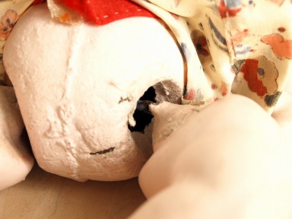 ケース付き市松人形　日本人形　関節可動式　座布団付　置物　ガラスケース　昭和レトロ_画像8