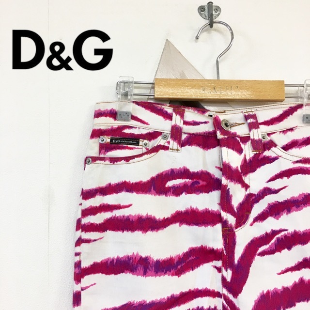 D&G　ドルチェアンドガッバーナ　レディース　ボトムス　総柄　ピンクパープル×ホワイト_画像1