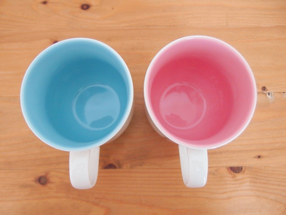 未使用品★STAR BUCKS スターバックス ペア マグカップ ブルー ピンク 2016年/スタバ コーヒー 陶器 2個セット