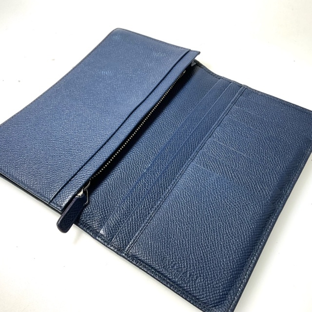 BVLGARI】ブルガリ レザー 二つ折り財布 ウォレット ブルー メンズ
