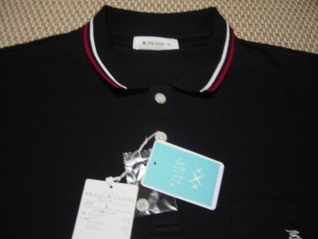  new goods unused *TK Takeo Kikuchi short sleeves two-tone color - polo-shirt (L)bl