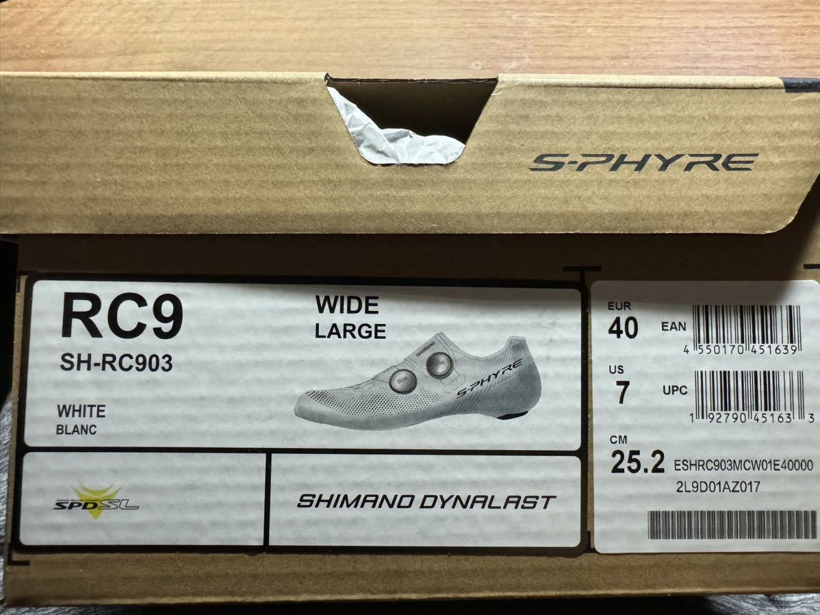 シマノ （SHIMANO） RC9 (SH-RC903) ホワイト ワイド 40.0 （25.2cm） シリーズ： ロード SPD-SL_画像4