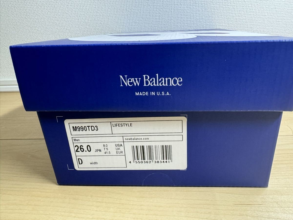New Balance ニューバランス M990 TD3 26cm US8 スニーカー 靴 made in USA_画像10