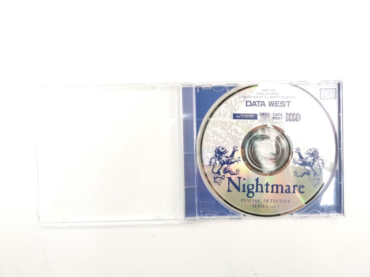 6L data waist nightmare FM-TOWNS version DWFT1001 original box instructions disk HD operation not yet verification DATA WEST Nightmare*PC CD ROM FMT no. 5.vol
