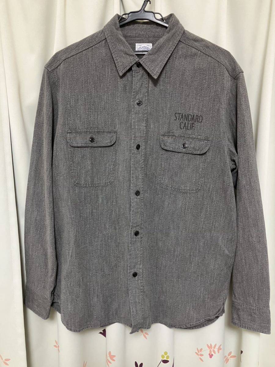 Lサイズ　スタンダードカリフォルニア　シャンブレーシャツ　杢グレー　ワークシャツ standard California