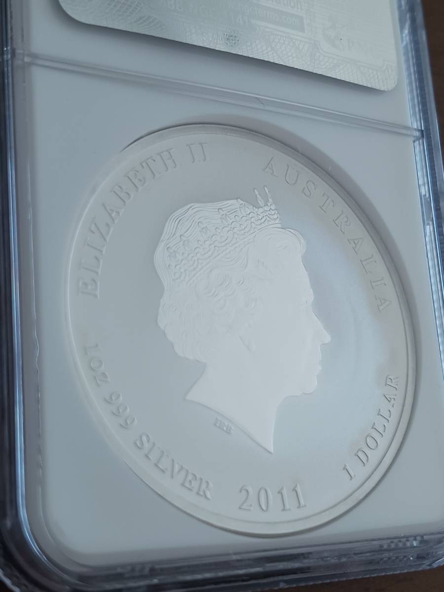 ★オーストラリア★兎年・YEAR OF THE RABBIT★GILT PROOF銀貨★1OUNCE★2011年★NGC MS69★_画像6