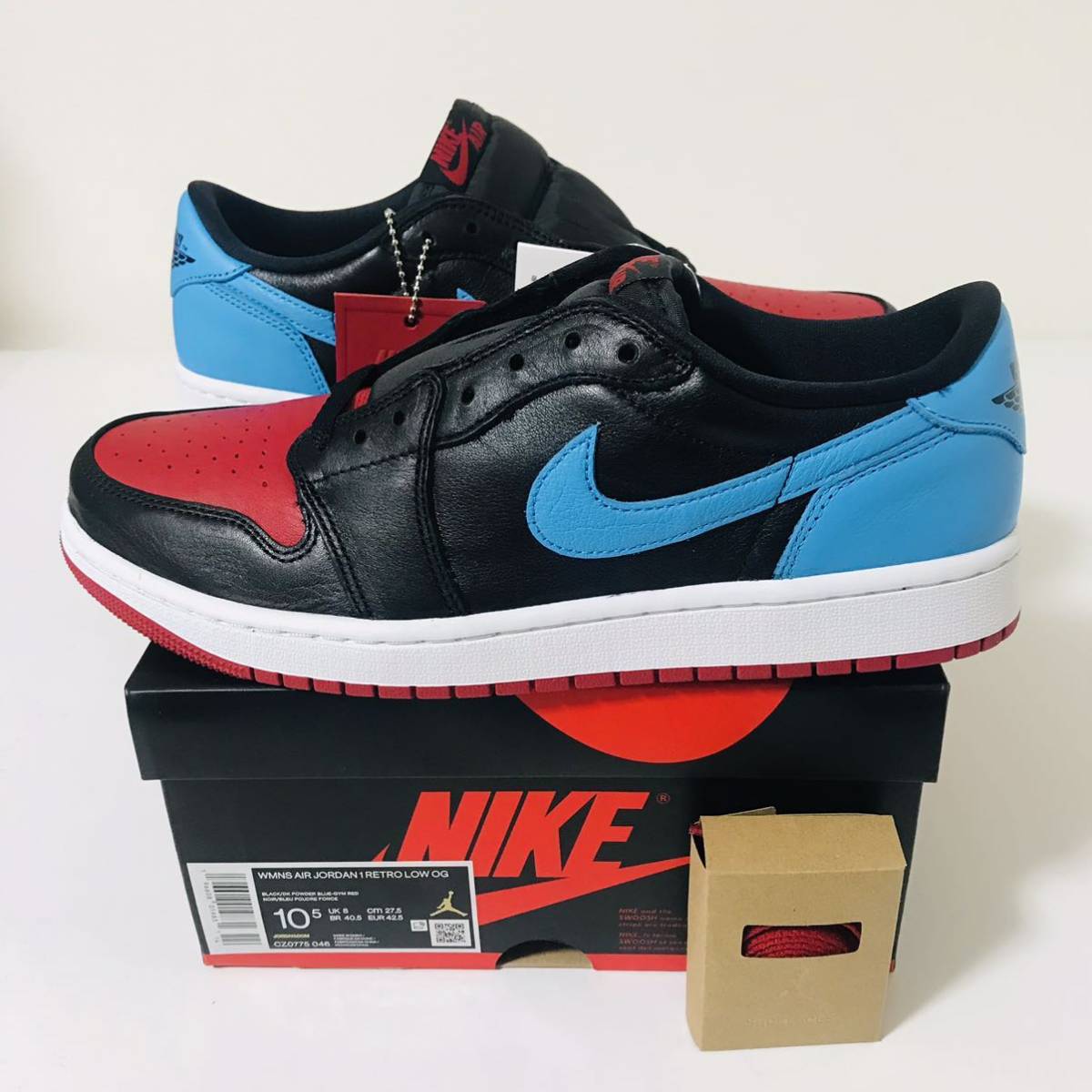 ★売切★NIKE AIR JORDAN 1 RETRO LOW OG(NC to Chi)wmnsUS10.5(27.5cm)新品国内正規★ジョーダンUNCtoCHICAGOノースカロライナトゥシカゴ_画像3