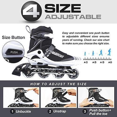 * free shipping PAPAISON inline skates roller skate size adjustment possibility luminescence for children adult Inline skate girl man beginner direction 