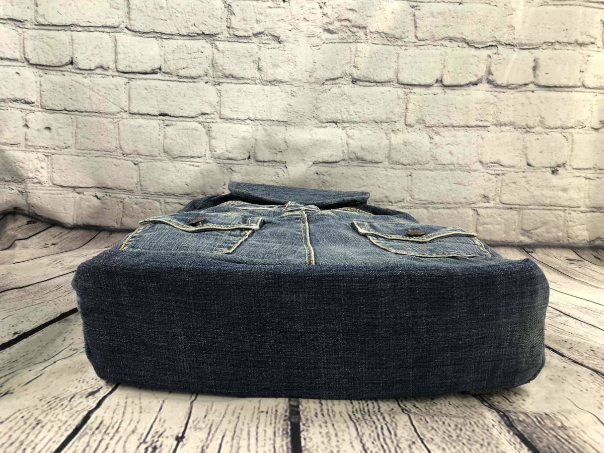 * with translation * remake bag [ one point thing ] hand made cloth Denim remake daypack lady's Denim bag rucksack simple 