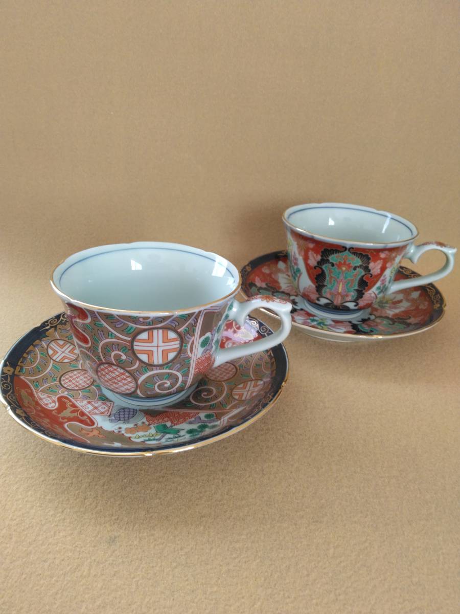 魅力的な価格 林九郎 カップ＆ソーサー 金彩色絵 珈琲 紅茶 ２個組