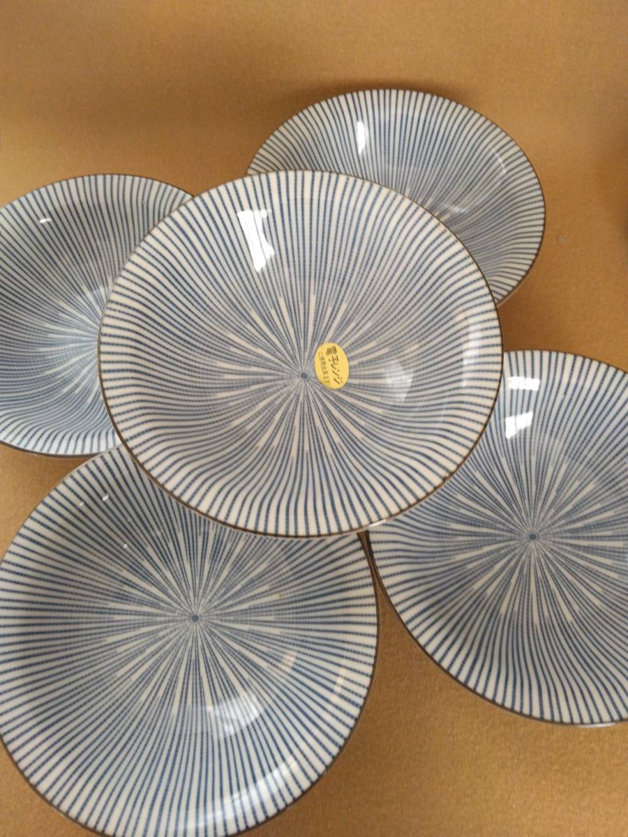 皿 深皿 十草 料理映えトクサ 在銘 電子レンジ可 和食器 16.5センチ ５枚組の画像1