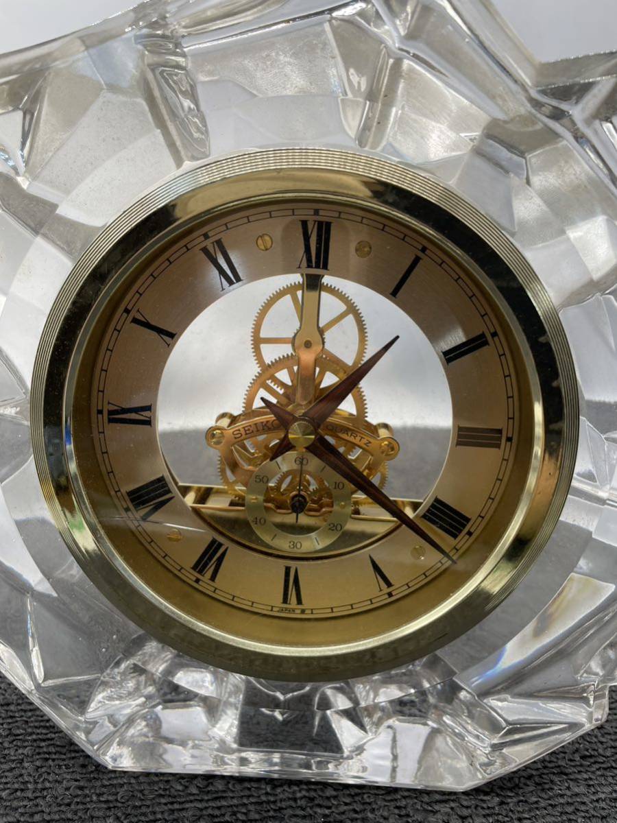 SEIKO セイコー 置時計 AW507S スケルトンクオーツムーブメント ヴィンテージ ブランド時計 インテリア雑貨 レトロ マニア 現状品 u00343_画像3