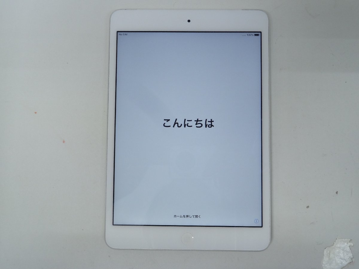 ユ■/Zこ6864　au iPad mini 2 Wi-Fi+Cellular 16GB シルバー ME814J/A 初期化済 詳細未確認 A1490 保証無_画像1