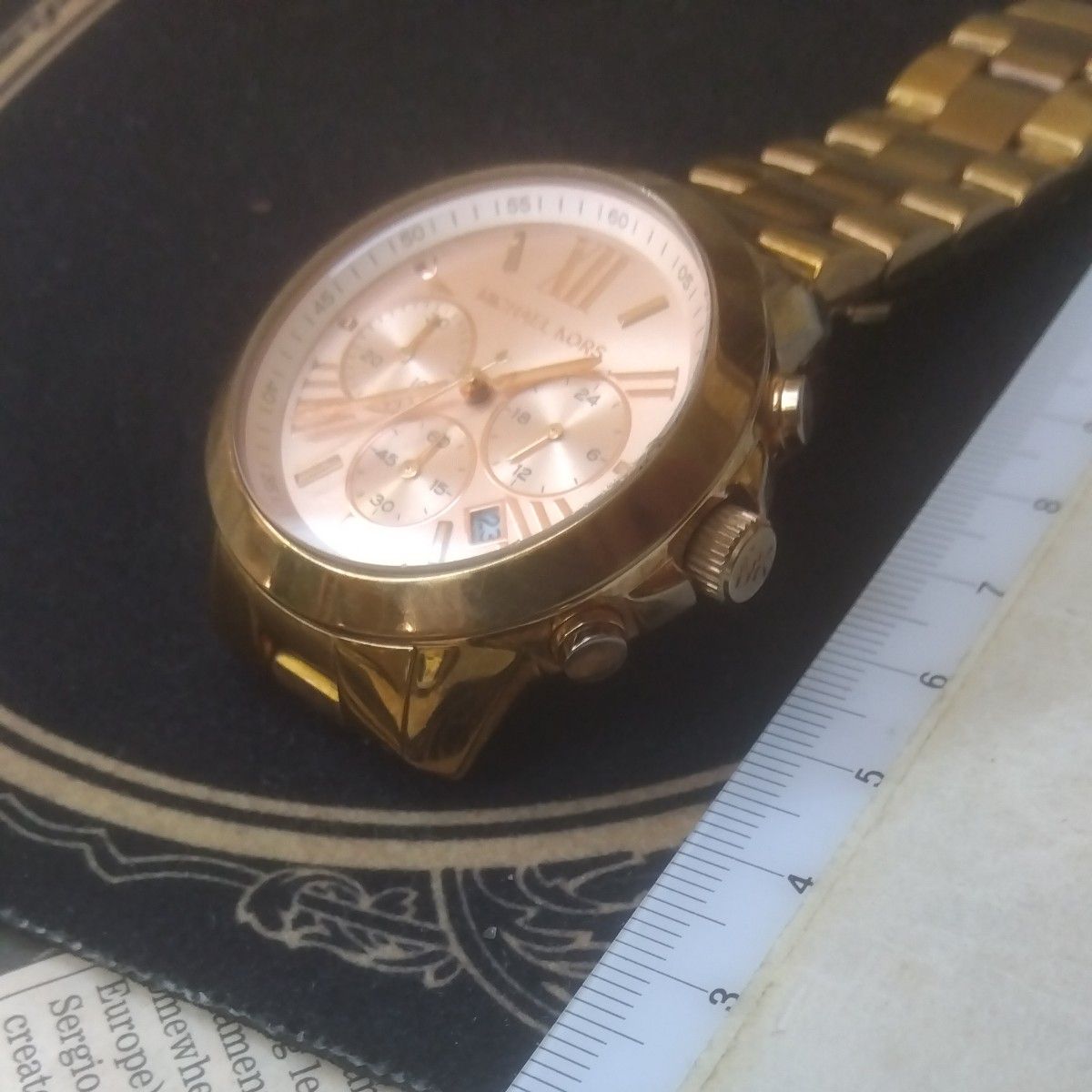 マイケルコース　MICHAEL KORS　ゴールド×ピンクゴールド　クロノ　レディース腕時計（MK-5778）【稼働、美品】