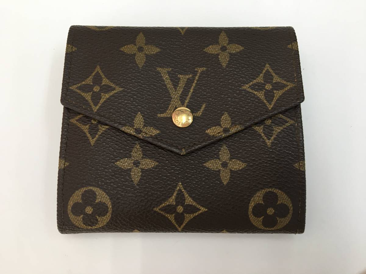 42989　LOUIS VUITTON　ヴィトン　モノグラム　Wホック財布_画像1