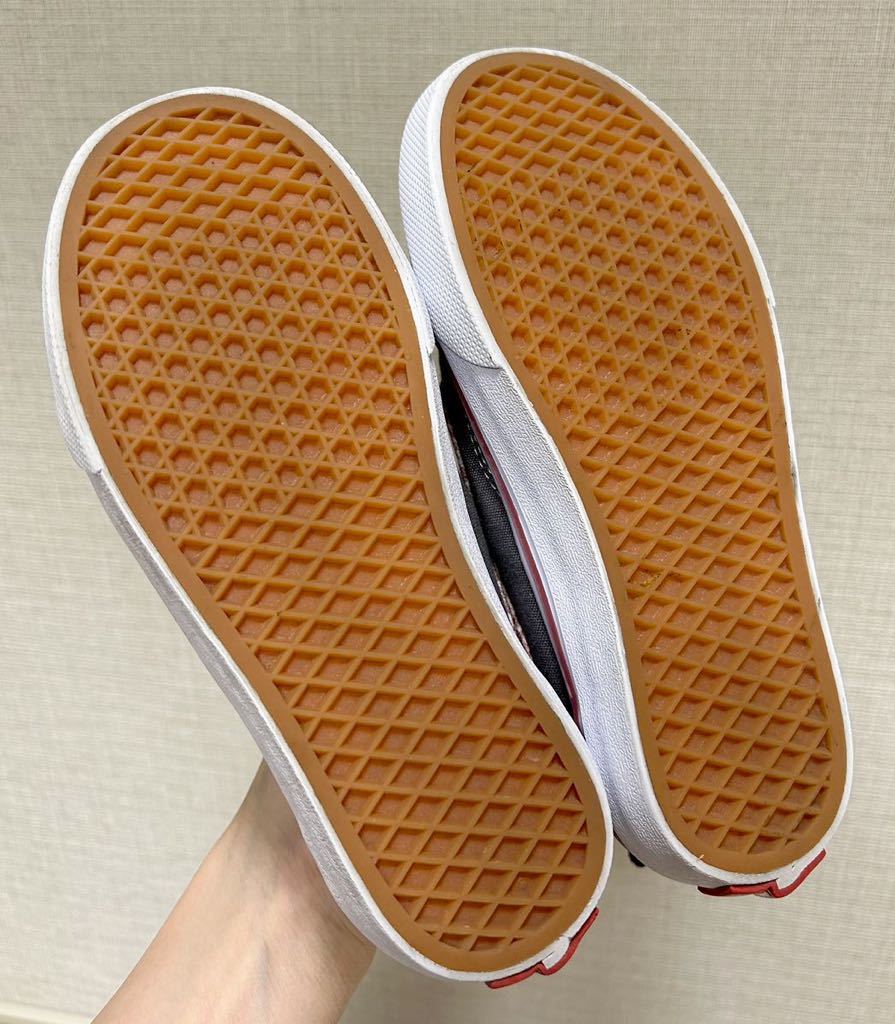 VANS 20cm グレー 千鳥格子 花刺繍 OLD SKOOL マジックテープ VANS 20cm グレー 千鳥格子 花刺繍 OLD SKOOL マジックテープ