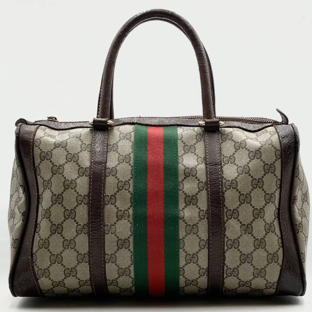 美品】グッチ GUCCI ミニボストン ハンドバッグ シェリーライン GG柄-