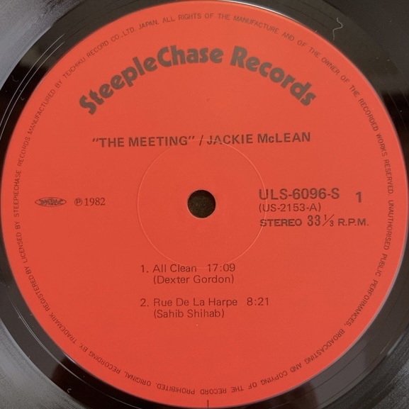 JACKIE MCLEAN FEATURING DEXTER GORDON THE MEETING VOL.1 (RE) LP_画像3