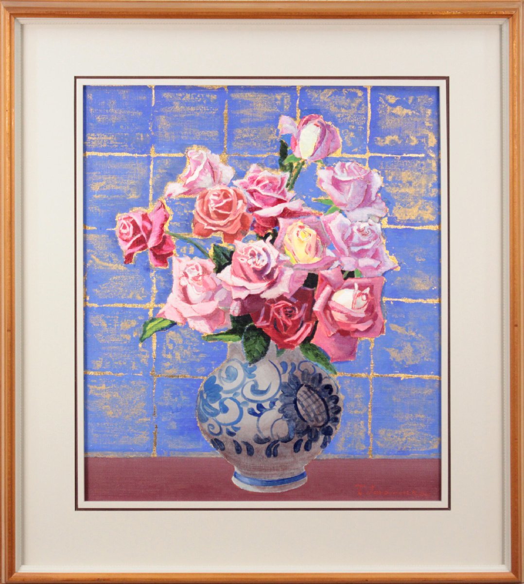 今村昭寛『薔薇』油彩画【真作保証】 絵画 - 北海道画廊_画像1