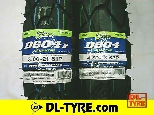 [前後セット] DUNLOP 新品 D604 3.00-21 4.60-18 [TTR DR XLR DT]_画像1