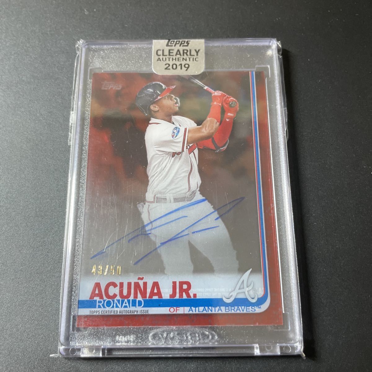 2019 topps clearly authentic autograph red ronald acuna jr /50-