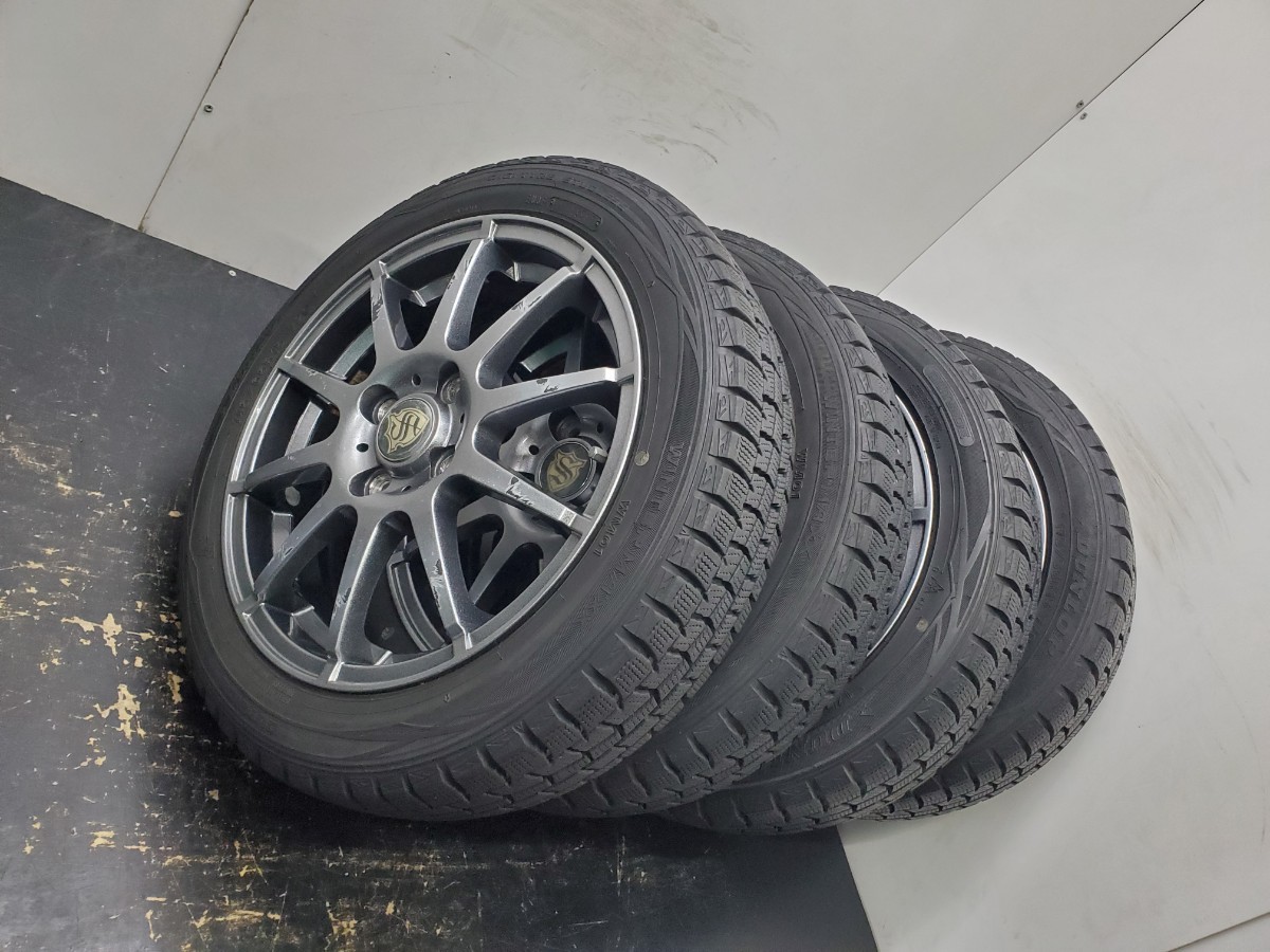 145/65R15 175/55R15 三菱アイ スタッドレス 冬タイヤ アルミホイールセット バリ溝 深溝 15インチ 4.5J 5.5J 送料無料 条件付き T2104_画像1