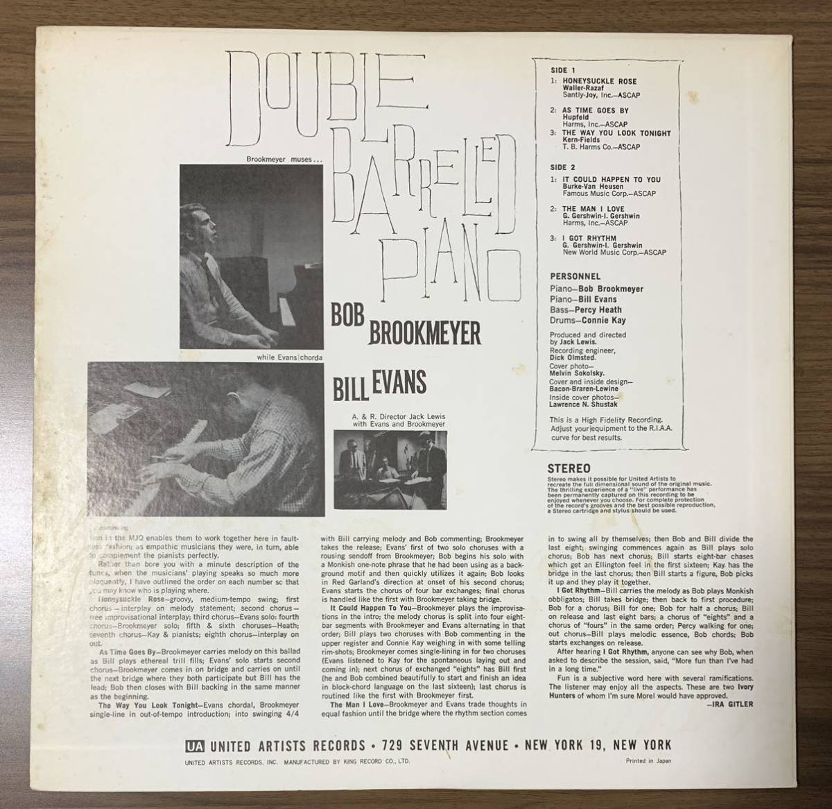 ★LP/国内盤/The Ivory Hunters /Bob Brookmeyer & Bill Evans/ボブ・ブルックマイヤー /ビル・エヴァンス /LAX3128/レコード_画像2