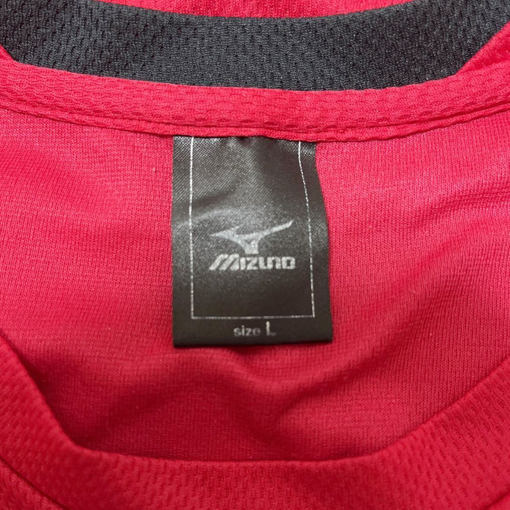 Mizuno ミズノ レディース 半袖Tシャツ プラクティスシャツ Lサイズ レッド ポリエステル_画像3