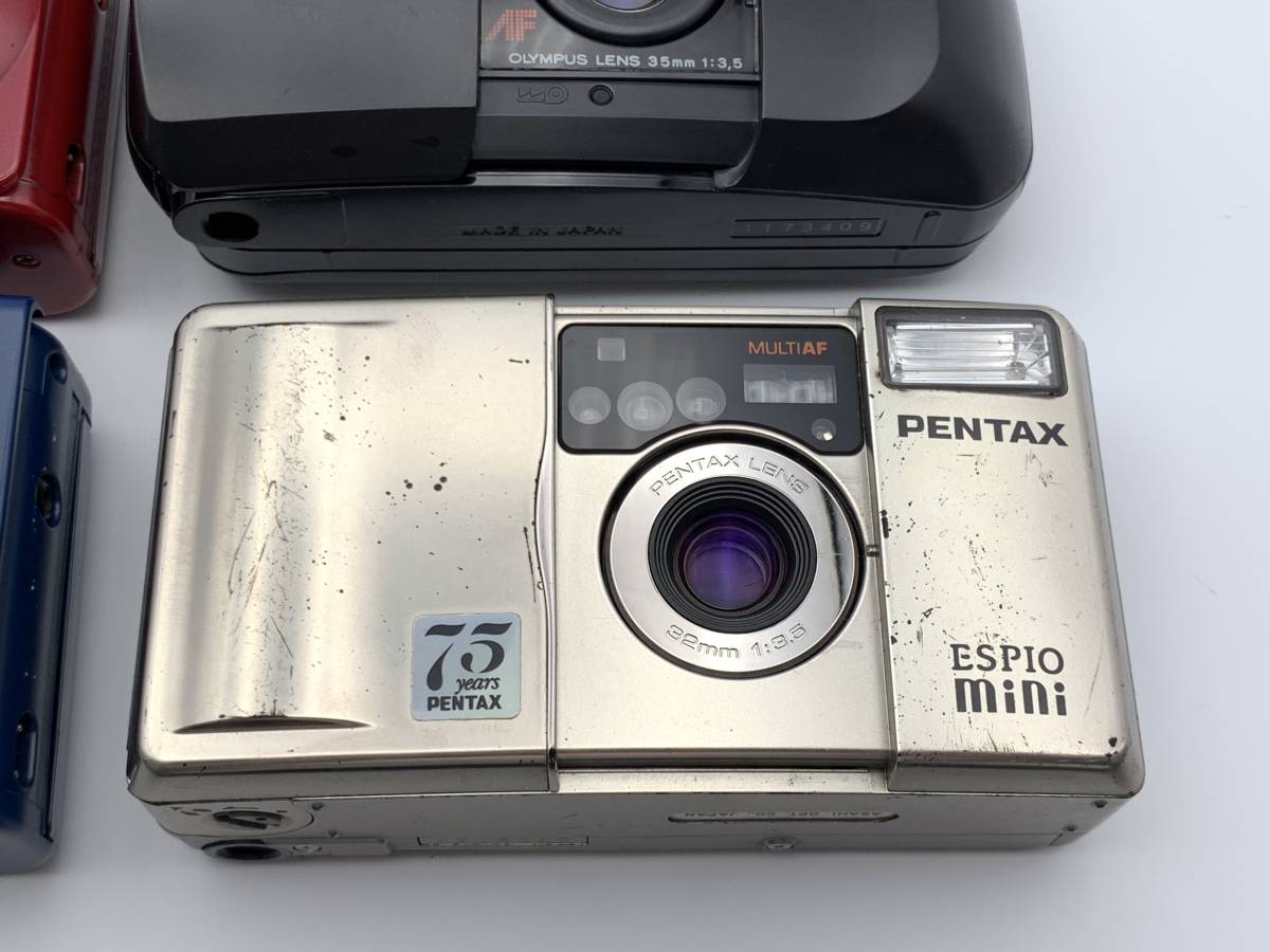 OLYMPUS μ mju / XA2 / PENTAX ESPIO mini 75 / RICOH GR10 コンパクトフィルムカメラ 5点セット ジャンク【1円〜】_画像6