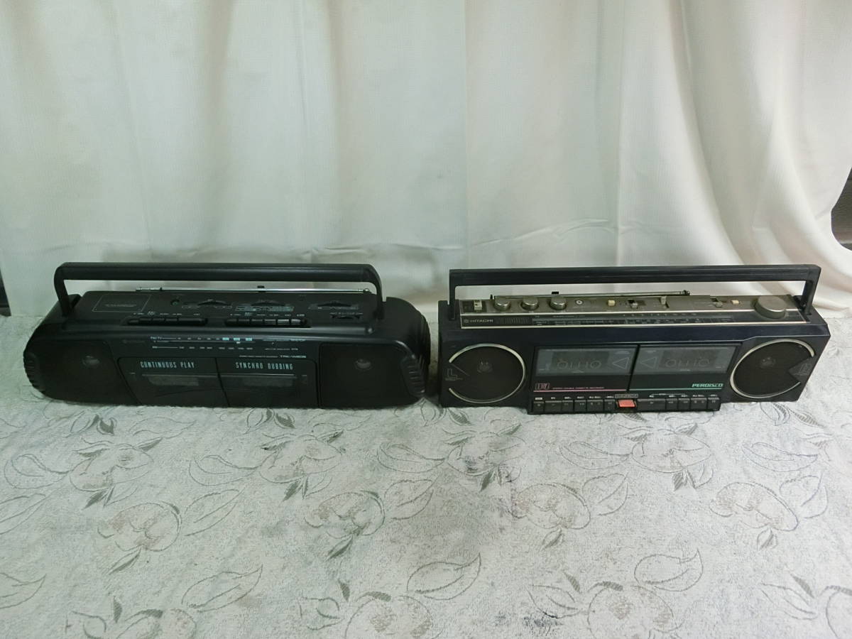 * Hitachi radio-cassette 2 pcs TRK-W205 TRK-W4 * junk 