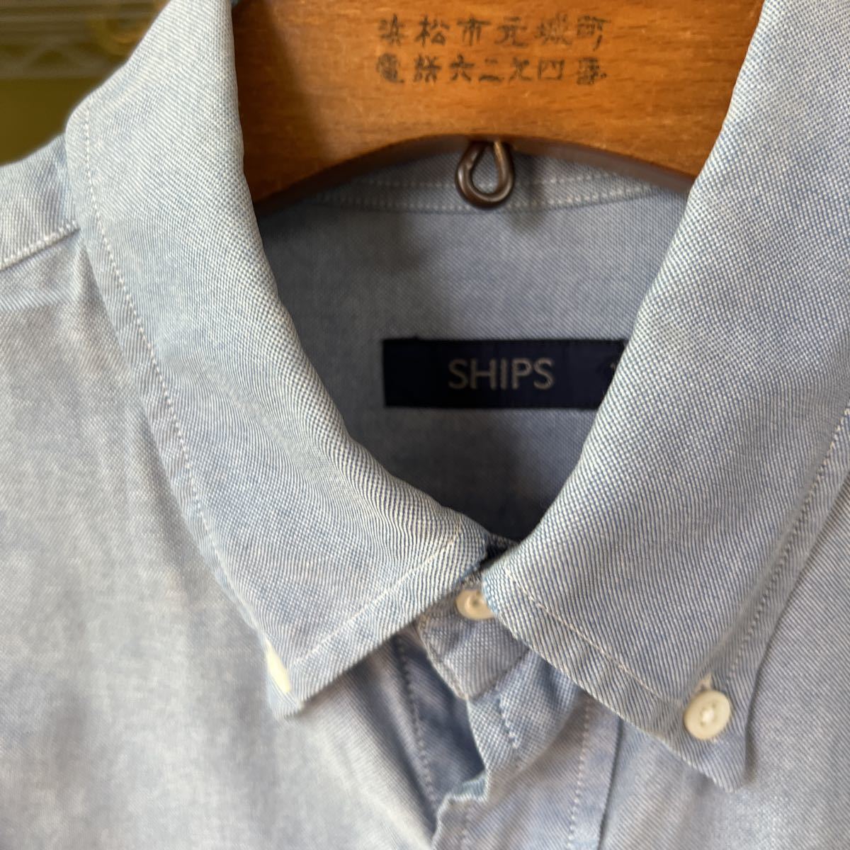 SHIPS シップス　オックスフォード　ボタンダウンシャツ　青　L_画像5