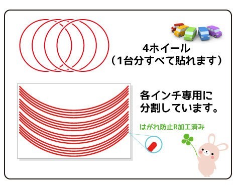 A2a★高品質リムラインホイールステッカー　ホイールラインシール　-4-1_画像2