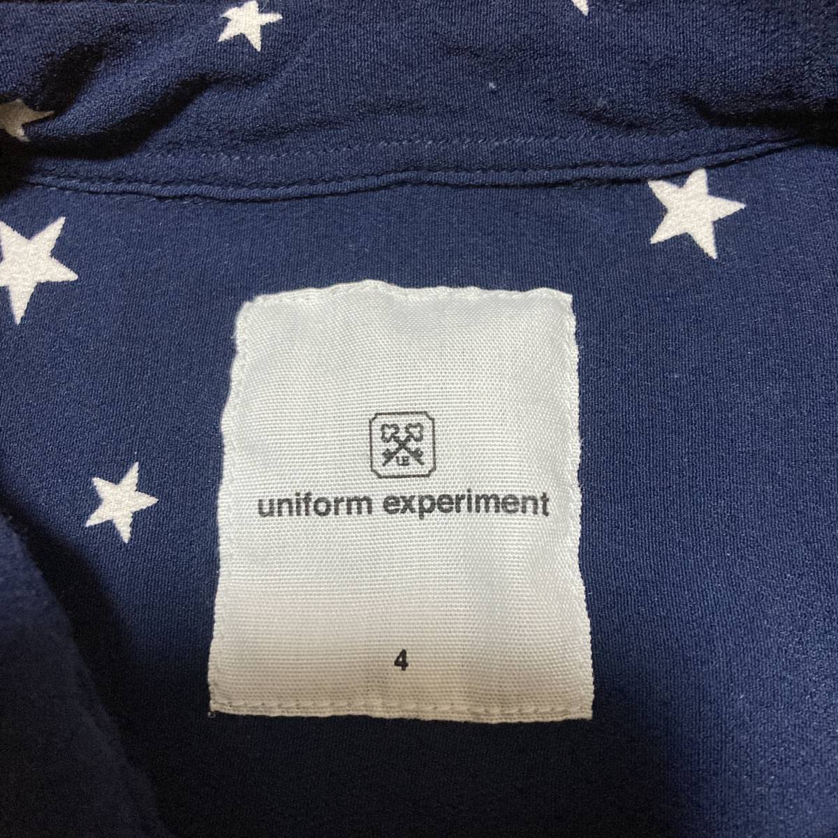 ■美品■uniform experiment スター柄 レーヨン BD 半袖 シャツ■4 XL■2019SS■ユニフォームエクスペリメント■UE-190067■ボタンダウン■_画像5