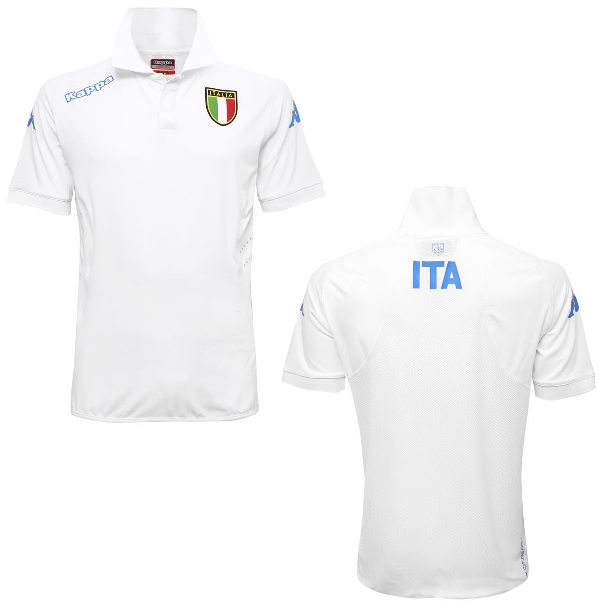【意大利屋】カッパ Kappa FIG イタリア代表 2016 ゴルフウェア KOMBAT 白 ゴルフ ポロシャツ 半袖 L