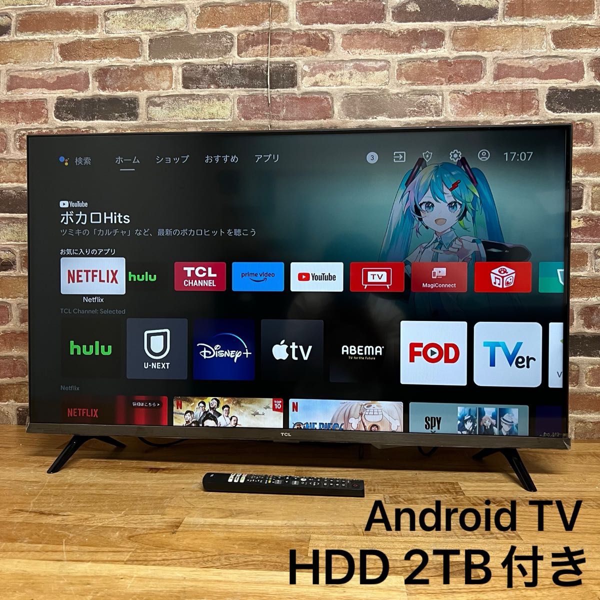 2022年製 TCL 40V型 液晶テレビ Android TV 40S5200B フルハイビジョン