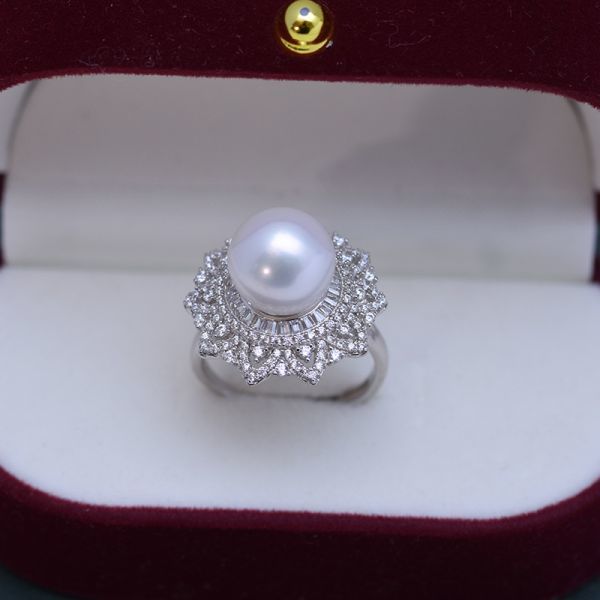 リング 真珠指輪 真珠アクセサリ 天然真珠 淡水真珠 本真珠 誕生日プレゼント 新型 女性 フリーサイズ 上質真珠 パーティー 新品 zz139_画像2