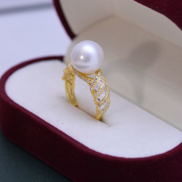 リング 真珠指輪 真珠アクセサリ 天然真珠 淡水真珠 本真珠 誕生日プレゼント 新型 女性 フリーサイズ 上質真珠 パーティー 新品 zz84_画像2