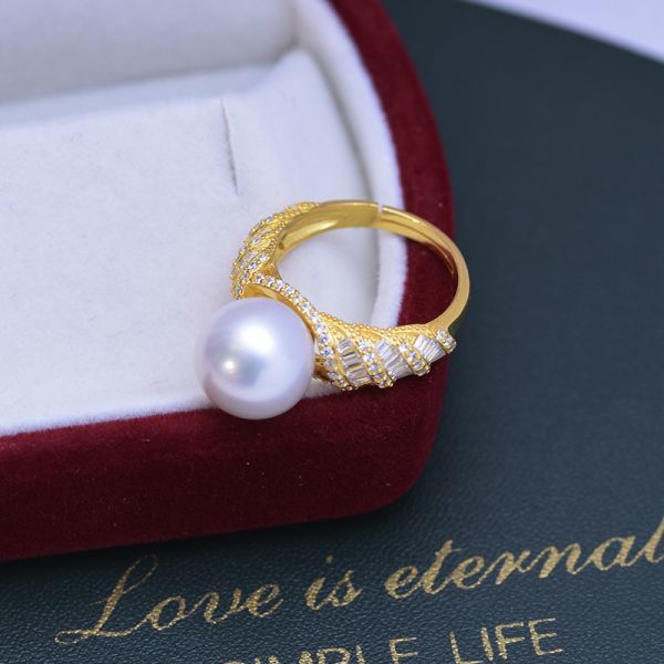 リング 真珠指輪 真珠アクセサリ 天然真珠 淡水真珠 本真珠 誕生日プレゼント 新型 女性 フリーサイズ 上質真珠 パーティー 新品 zz84_画像3