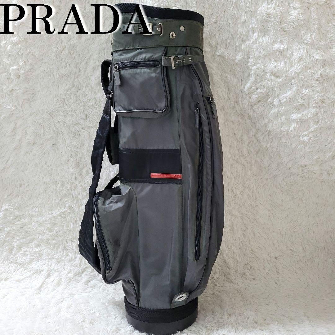 【希少】PRADA プラダ キャディバッグ ゴルフバッグ バッグ ナイロン ショルダー スタンドタイプ 白タグ ロゴプレート メンズ レディース_画像1