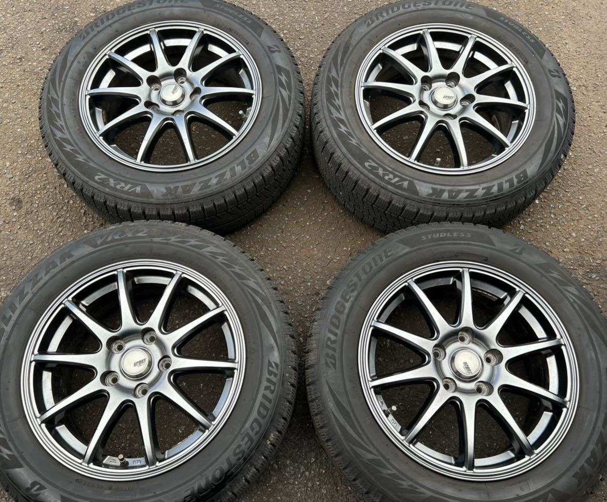 スタッドレス　16×6.5J +53 PCD114.3 BS VRX2 2019年製　205/60R16 ノア ヴォクシー ステップワゴン アクセラ　４本セット_画像1