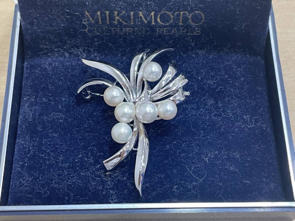 MIKIMOTO ミキモト パール 真珠 シルバー ブローチ abitur.gnesin