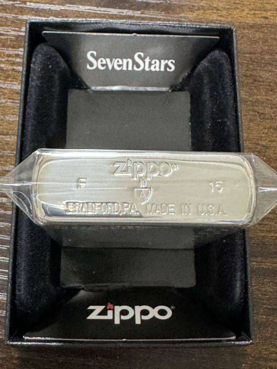 zippo Seven Stars Armor Case 限定品 セブンスター アーマー 2015年製 初期型 前面刻印 シルバー silver 七連星 希少品 デットストック_画像3
