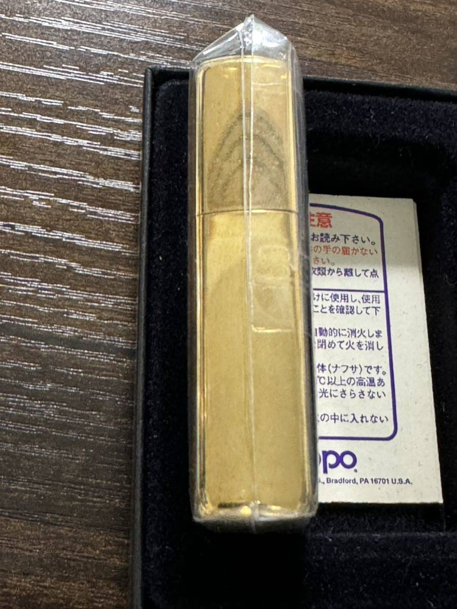 zippo 鼈甲 ゴールド ソリッドブラス GOLD SOLID BRASS 1991年製 年代物 べっ甲 両面特殊加工品 ウルトラライト ケース 保証書_画像6