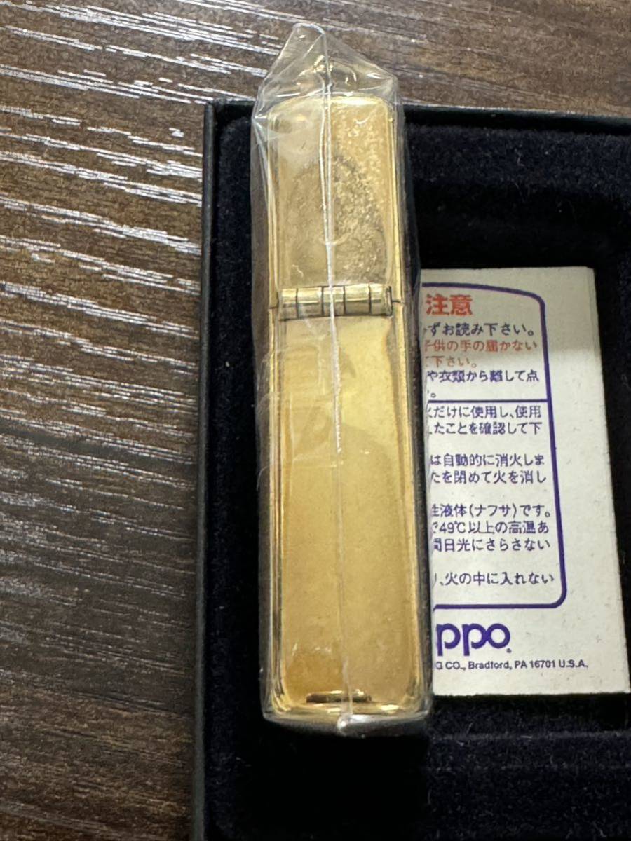 zippo 鼈甲 ゴールド ソリッドブラス GOLD SOLID BRASS 1991年製 年代物 べっ甲 両面特殊加工品 ウルトラライト ケース 保証書_画像5